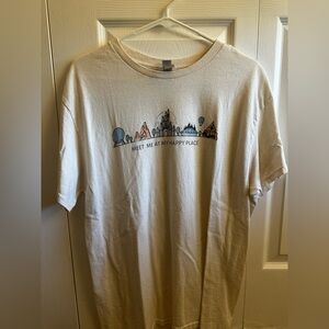 Gildan Cream Graphic Tee with Castle Design